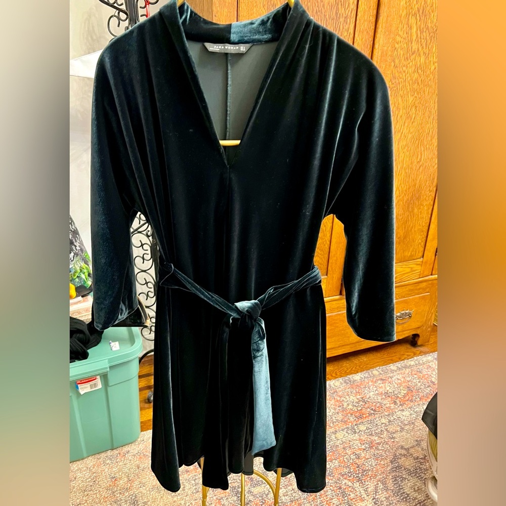 Zara stretch velvet skater dress